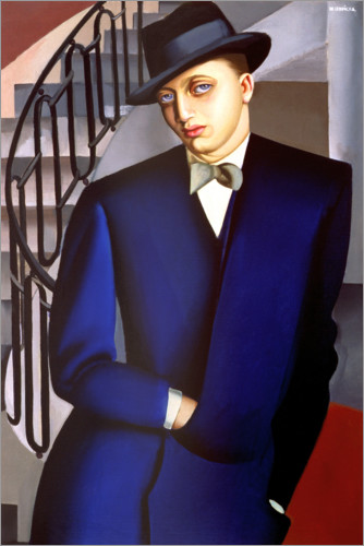 Poster Portrait du marquis d'Afflitto dans l'escalier, 1926