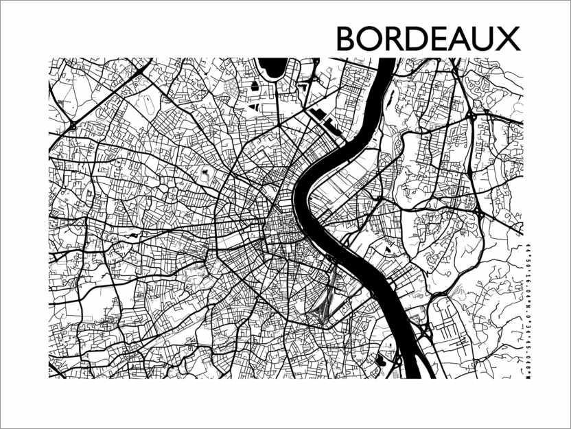 Poster Plan de la ville de Bordeaux