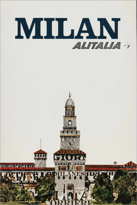 Poster Milan avec Alitalia