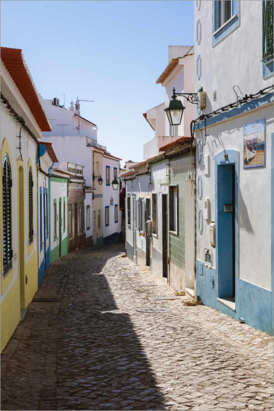 Poster Maisons colorées à Ferragudo, Portugal