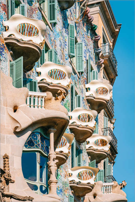 Poster Casa Batlló par Antoni Gaudi à Barcelone, Espagne