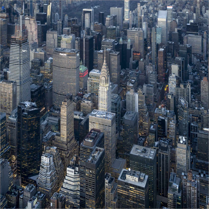 Poster Vue aérienne du Chrysler Building à Midtown Manhattan