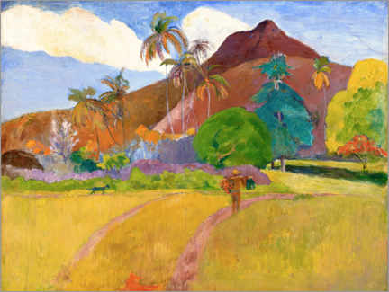 Tableau en verre acrylique  Montagnes tahitiennes - Paul Gauguin