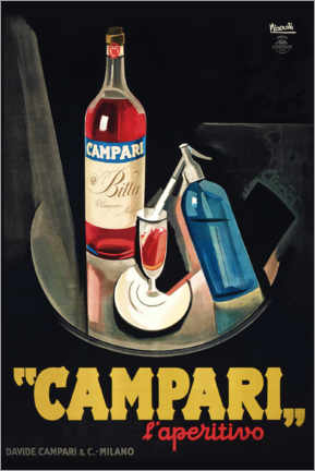 Tableau en verre acrylique  Campari l'aperitivo - Marcello Nizzoli