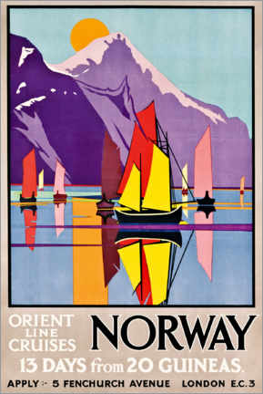 Poster Orient Line Cruises Norway