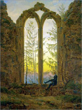 Tableau sur toile  Le Rêveur - Caspar David Friedrich