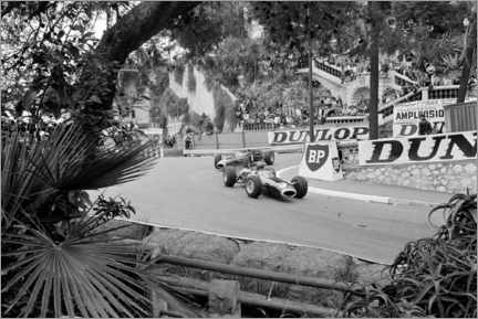 Sticker mural  Graham Hill devant Jackie Stewart, Monte-Carlo, Monaco 1965