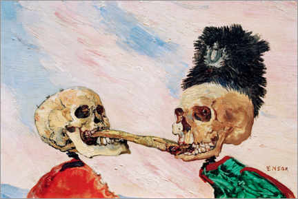 Poster  Squelettes se disputant un hareng - James Ensor