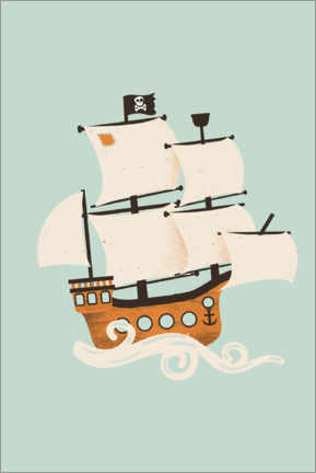 Poster Le bateau de pirates