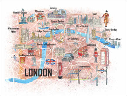 Poster Plan de Londres (anglais)