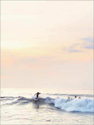 Poster Surfeur au coucher du soleil