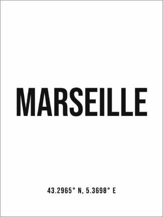 Poster Coordonnées de Marseille