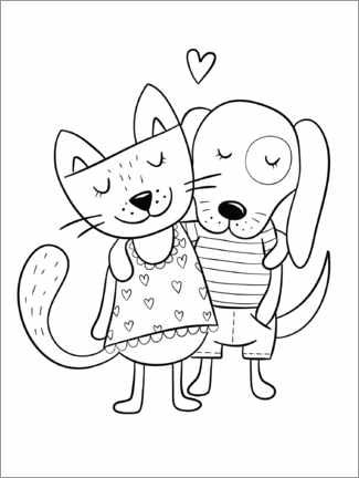 Poster  Chat et chien - Heyduda