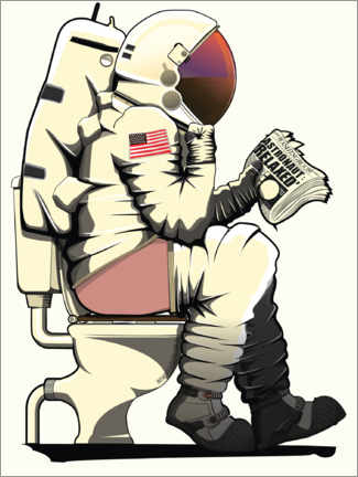 Poster  Astronaute sur les toilettes - Wyatt9