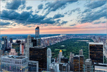 Tableau en verre acrylique  Central Park vu depuis le sommet du Rockefeller Center - Mike Centioli