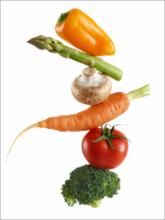 Tableau en plexi-alu  Pile de légumes frais