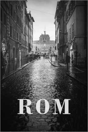 Poster Villes sous la pluie, Rome (allemand)