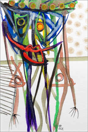 Tableau sur toile  Orange eye figure - MASCH ART