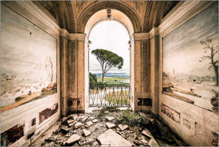 Poster Vue depuis une villa abandonnée en Italie