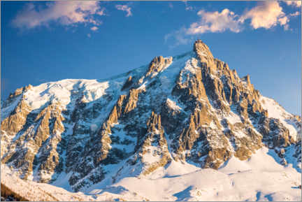 Poster Sommets alpins à Chamonix dans la lumière du soir