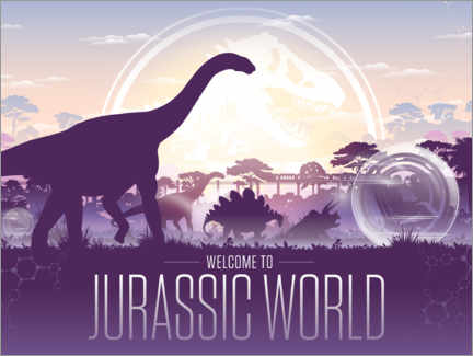 Tableau sur toile  Bienvenue à Jurassic World (anglais)