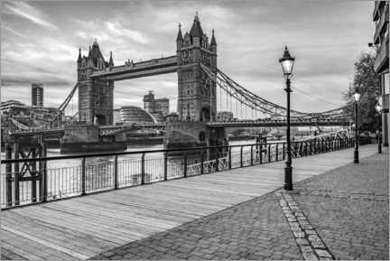 Poster Tower Bridge à Londres, noir et blanc
