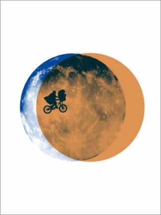 Tableau en bois  E.T. - Moon collage