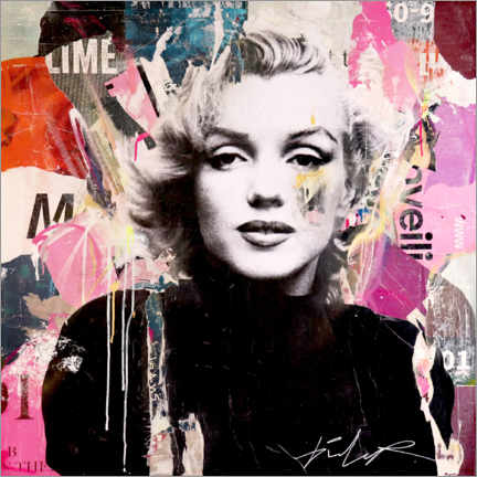 Tableau en bois  Marilyn Monroe - Michiel Folkers