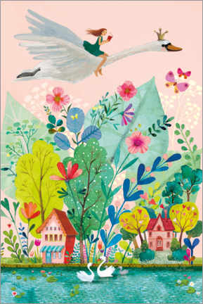 Sticker mural  Flying swan - Mila Marquis