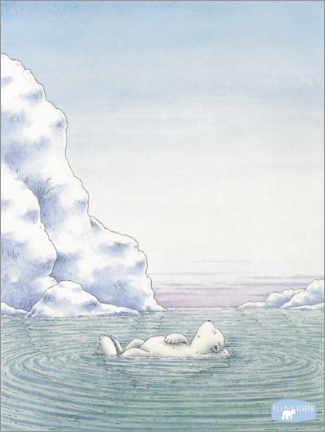 Tableau sur toile  The little polar bear Lars enjoys life