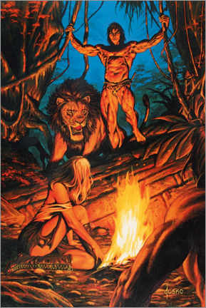 Poster  Tarzan and Jane in the jungle - Joe Jusko