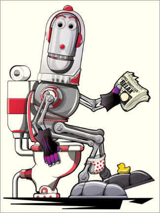 Poster  Robot on the toilet - Wyatt9