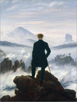 Poster  Le Voyageur contemplant une mer de nuages - Caspar David Friedrich