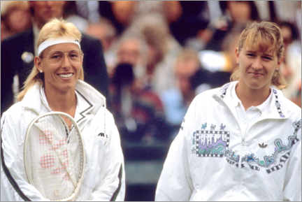 Poster  Tenniswomen Martina Navratilova and Steffi Graf in 1989