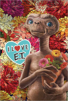 Sticker mural  E.T. with flowers