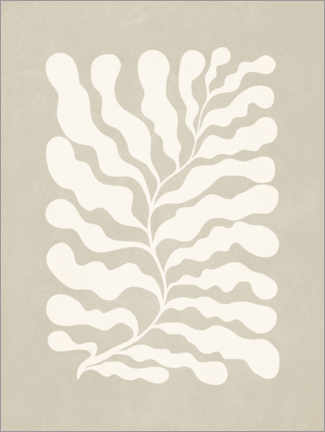 Tableau en verre acrylique  Abstract beige plant - Olga Telnova