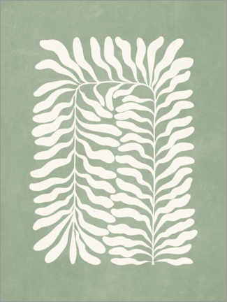Sticker mural  Sage green floral art - Olga Telnova