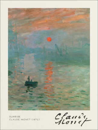Tableau en verre acrylique  Sunrise (Impression, soleil levant) - Claude Monet