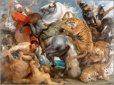 Tableau en plexi-alu  La chasse au tigre - Peter Paul Rubens