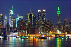 Tableau en plexi-alu  New York la nuit et l'Hudson