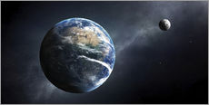 Sticker mural  La Terre et la Lune depuis l'espace - Johan Swanepoel