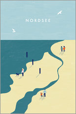 Tableau en plexi-alu  Illustration Nordsee, mer du Nord - Katinka Reinke