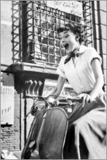 Poster  Audrey Hepburn en scooter - Celebrity Collection