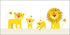 Poster  Famille de lions II - Julia Reyelt