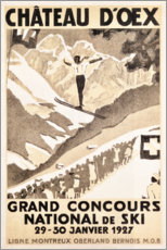 Poster  Château d'Oex, grand concours national de ski - Vintage Travel Collection