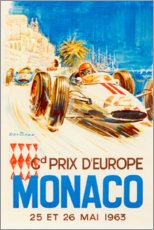 Tableau en plexi-alu  Grand Prix de Monaco, 1963 - Vintage Travel Collection