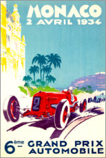 Tableau sur toile  Grand Prix de Monaco, 1934 - Vintage Travel Collection