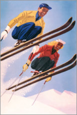 Tableau sur toile  Sauteurs à ski - Vintage Travel Collection