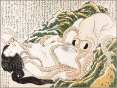 Tableau sur toile  Le rêve de la femme du pêcheur - Katsushika Hokusai
