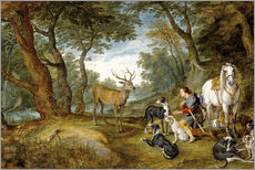 Sticker mural  La vision de Saint Hubert - Peter Paul Rubens